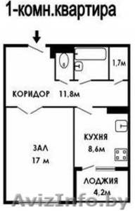 Продам 1-комнатную квартиру, ул. Сикорского, г. Бобруйск - Изображение #1, Объявление #805020