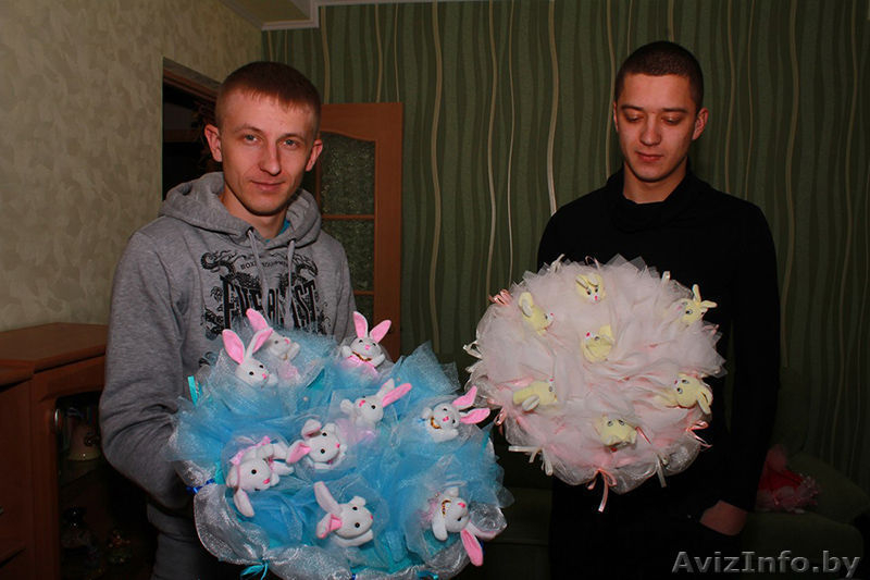 Букеты из мягких игрушек к выписке из Роддома и любому празднику в Бобруйске. - Изображение #1, Объявление #1170867